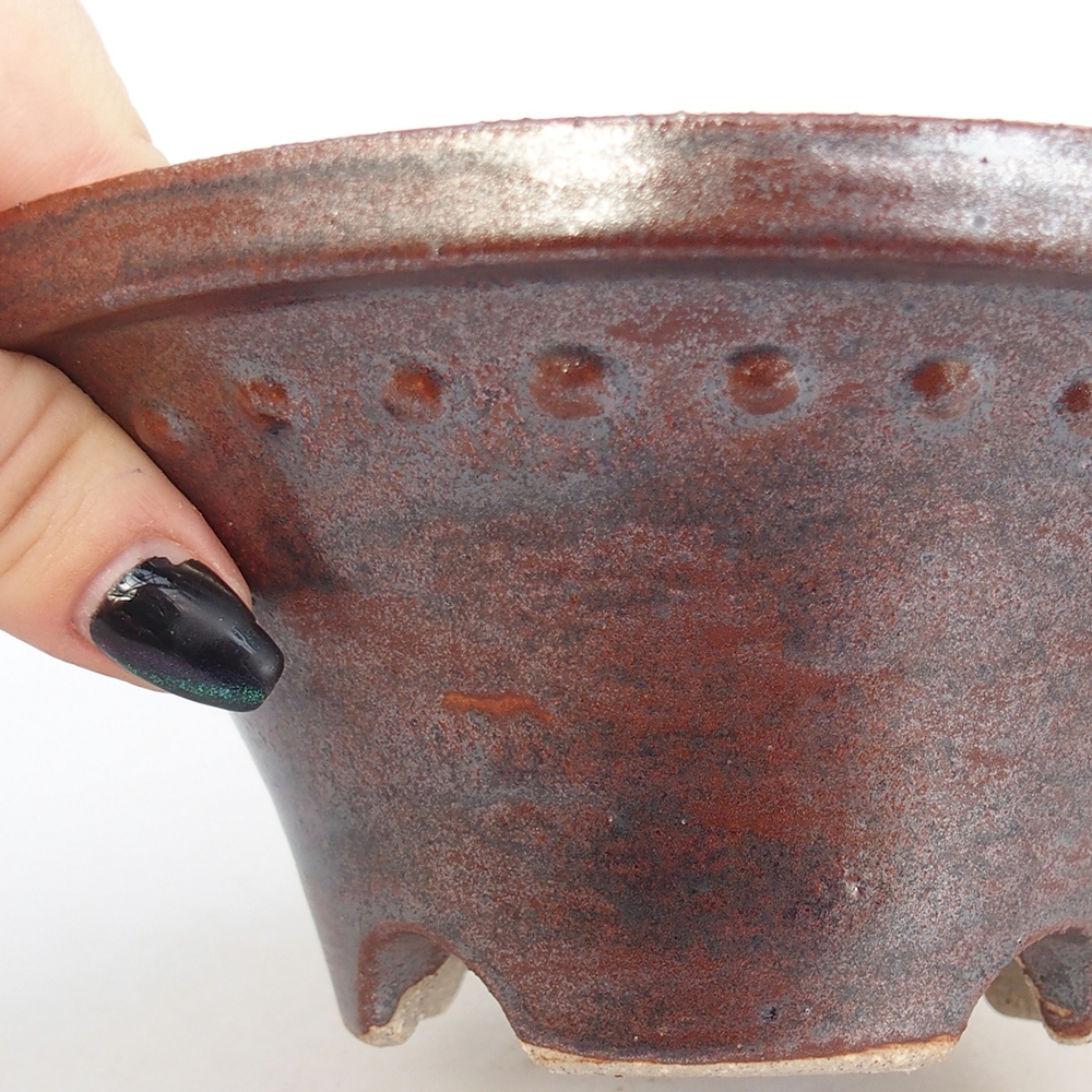 Keramická bonsai miska 16 x 16 x 7 cm, barva hnědá