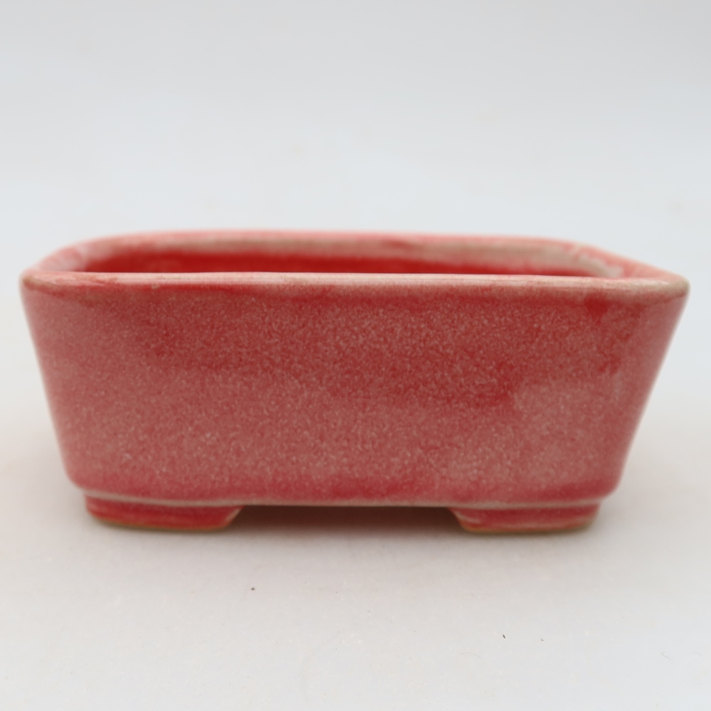 Keramická bonsai miska 10,5 x 8,5 x 4 cm, barva červená