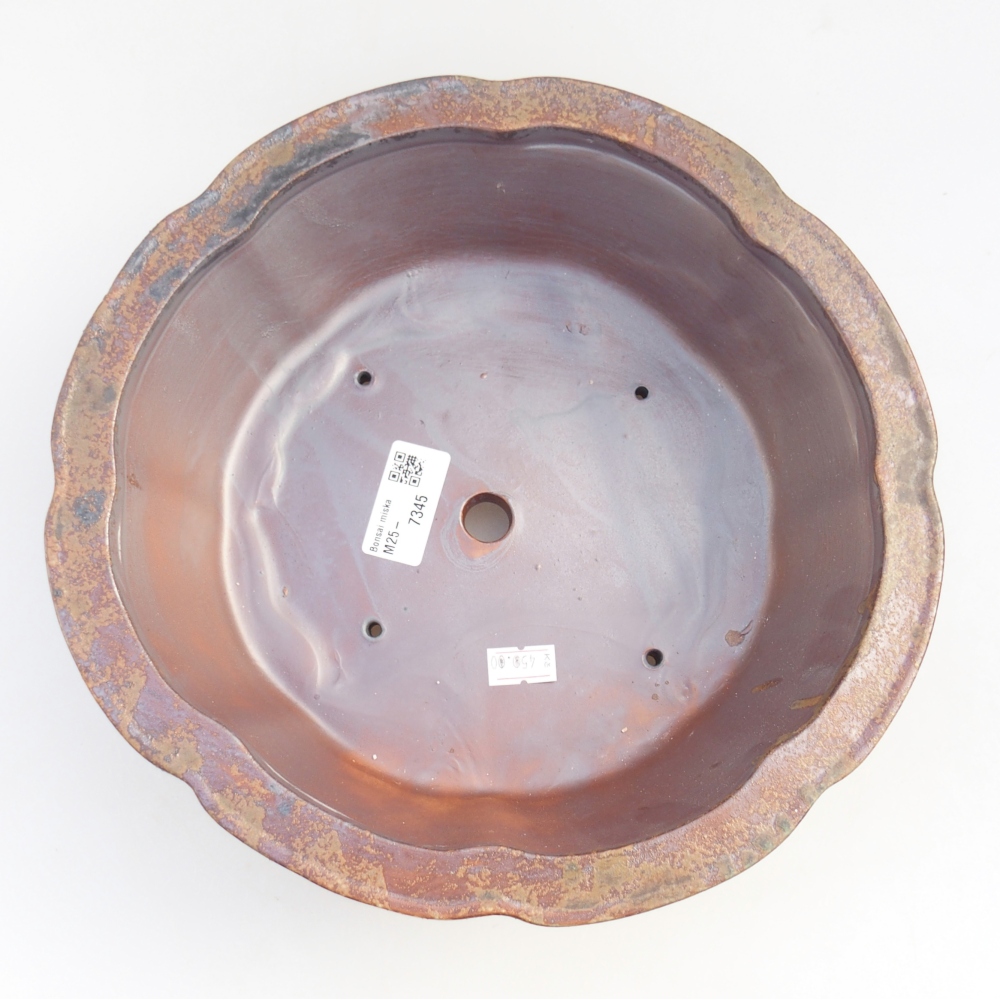 Keramická bonsai miska 26 x 26 x 8,5 cm, barva hnědá