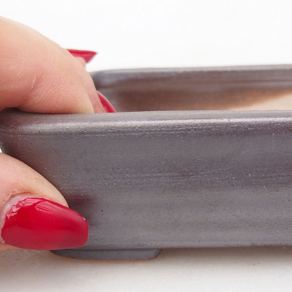 Keramická bonsai miska 11,5 x 8,5 x 3 cm, barva kovová