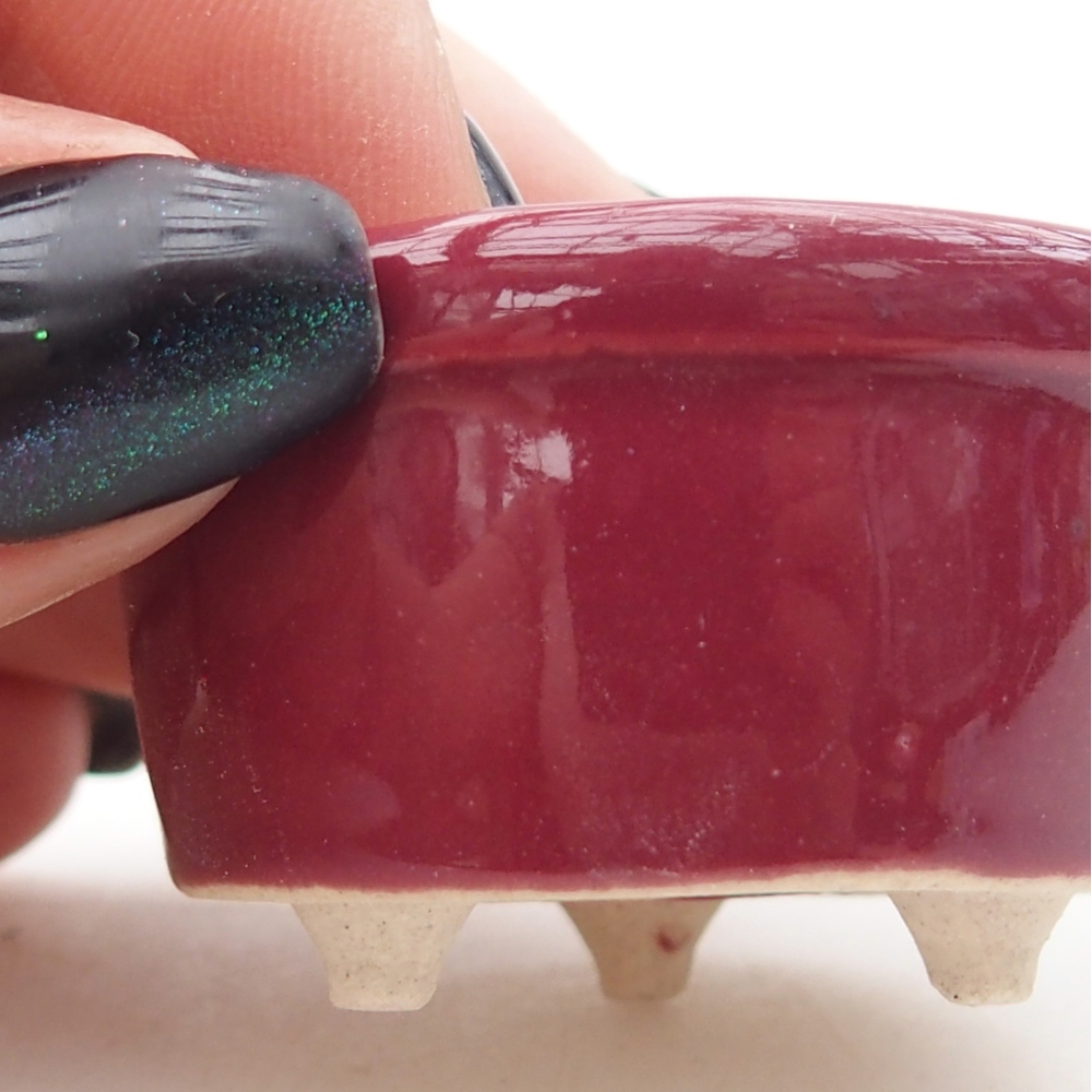 Mini bonsai miska 4 x 4 x 2 cm, barva vínová