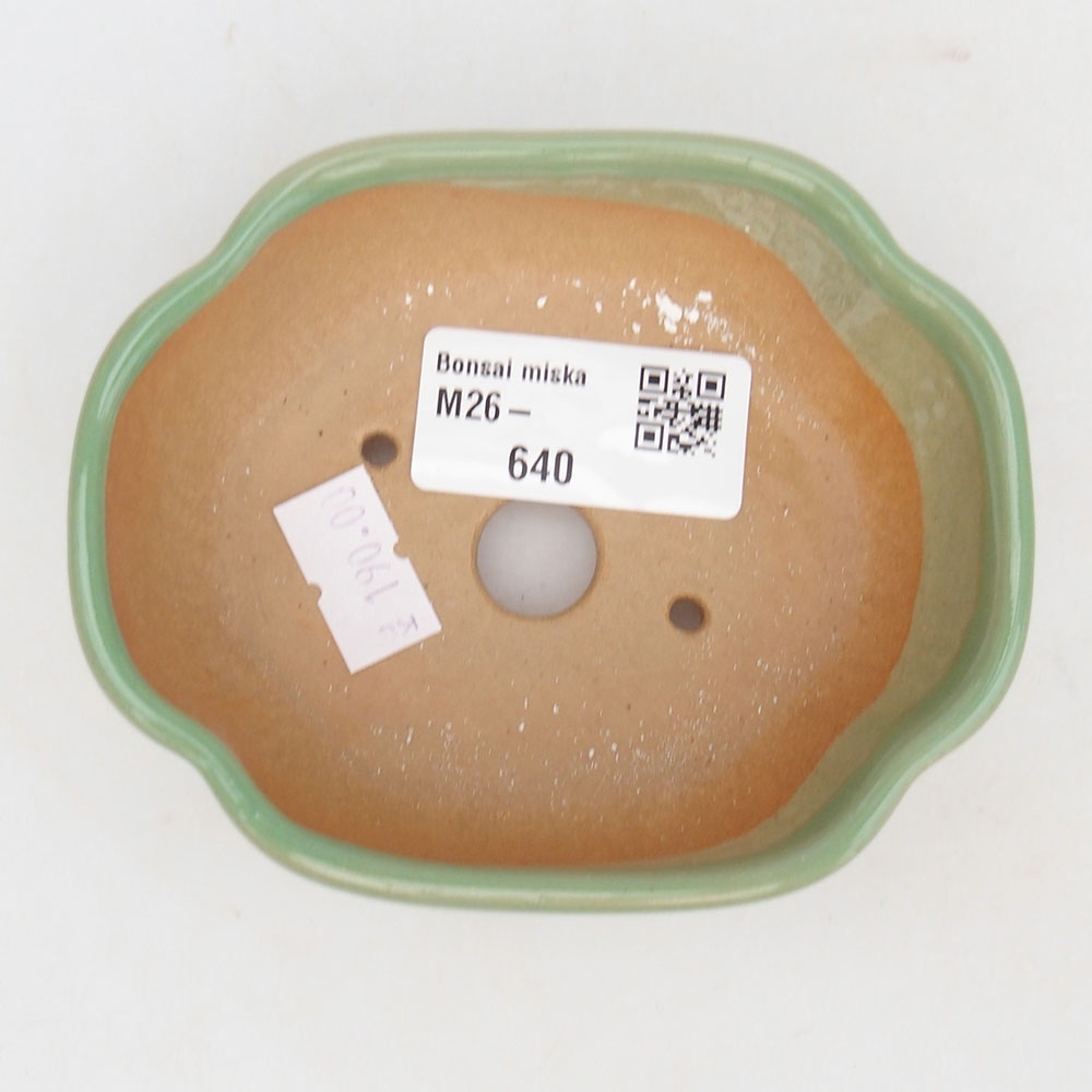 Keramická bonsai miska 10,5 x 8,5 x 3,5 cm, barva zelená