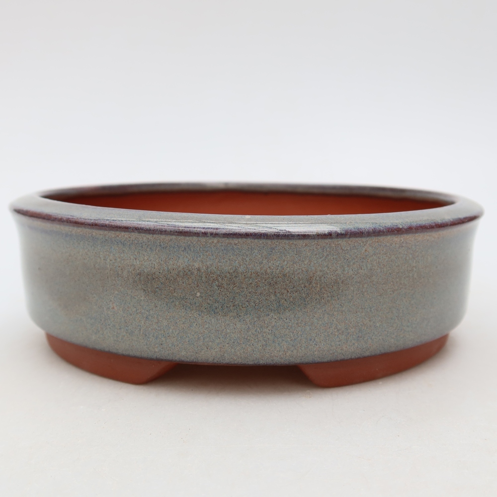 Keramická bonsai miska 16 x 16 x 5 cm, barva šedá