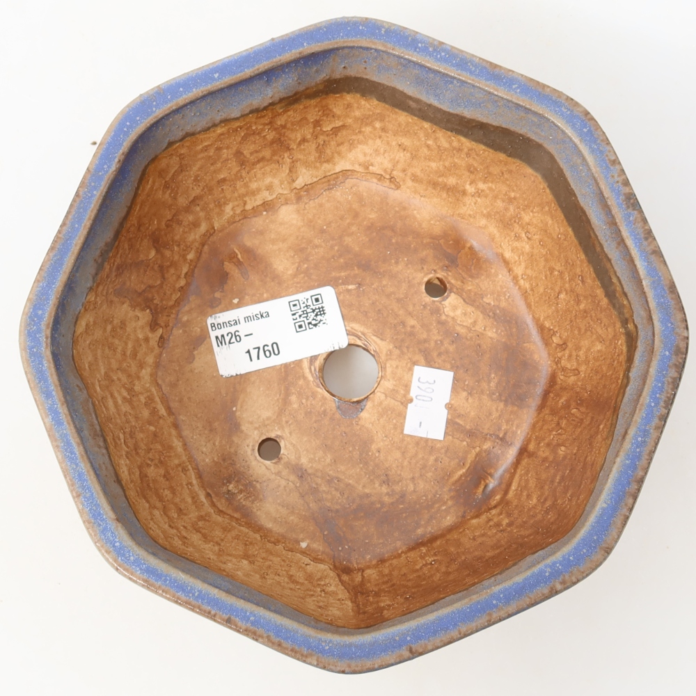 Keramická bonsai miska 17 x 16 x 6,5 cm, barva modrá