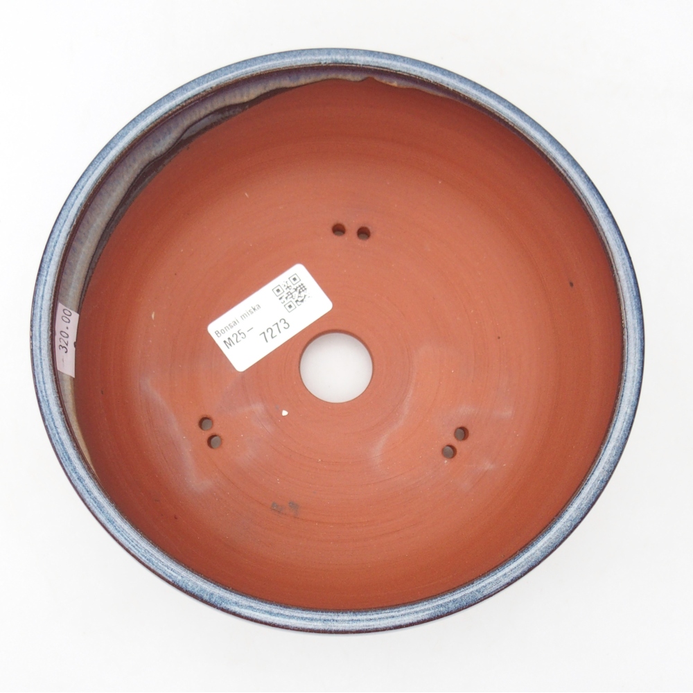 Keramická bonsai miska 18 x 18 x 7,5 cm, barva modrá