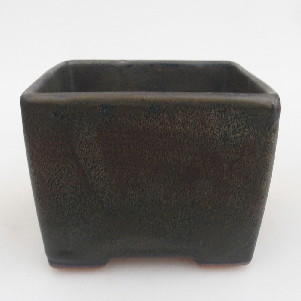 Keramická bonsai miska 11 x 11 x 8,5 cm, barva šedá