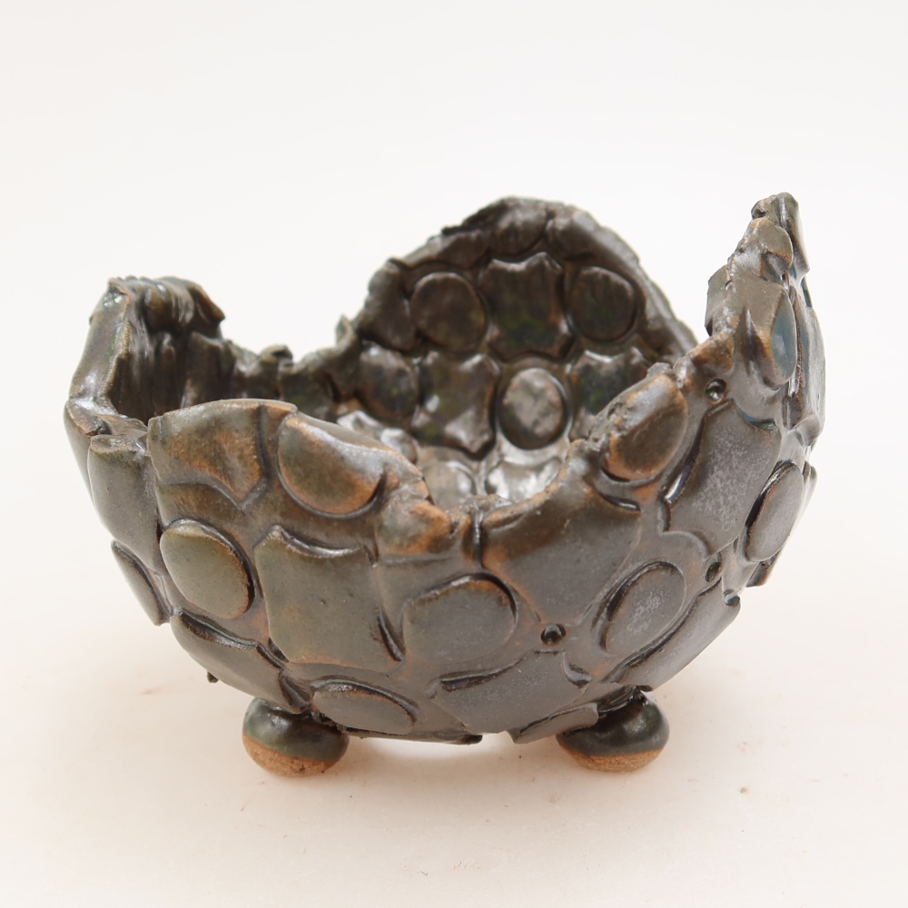 Keramická Skořápka  10,5 x 10 x 7,5 cm , barva hnědozelená