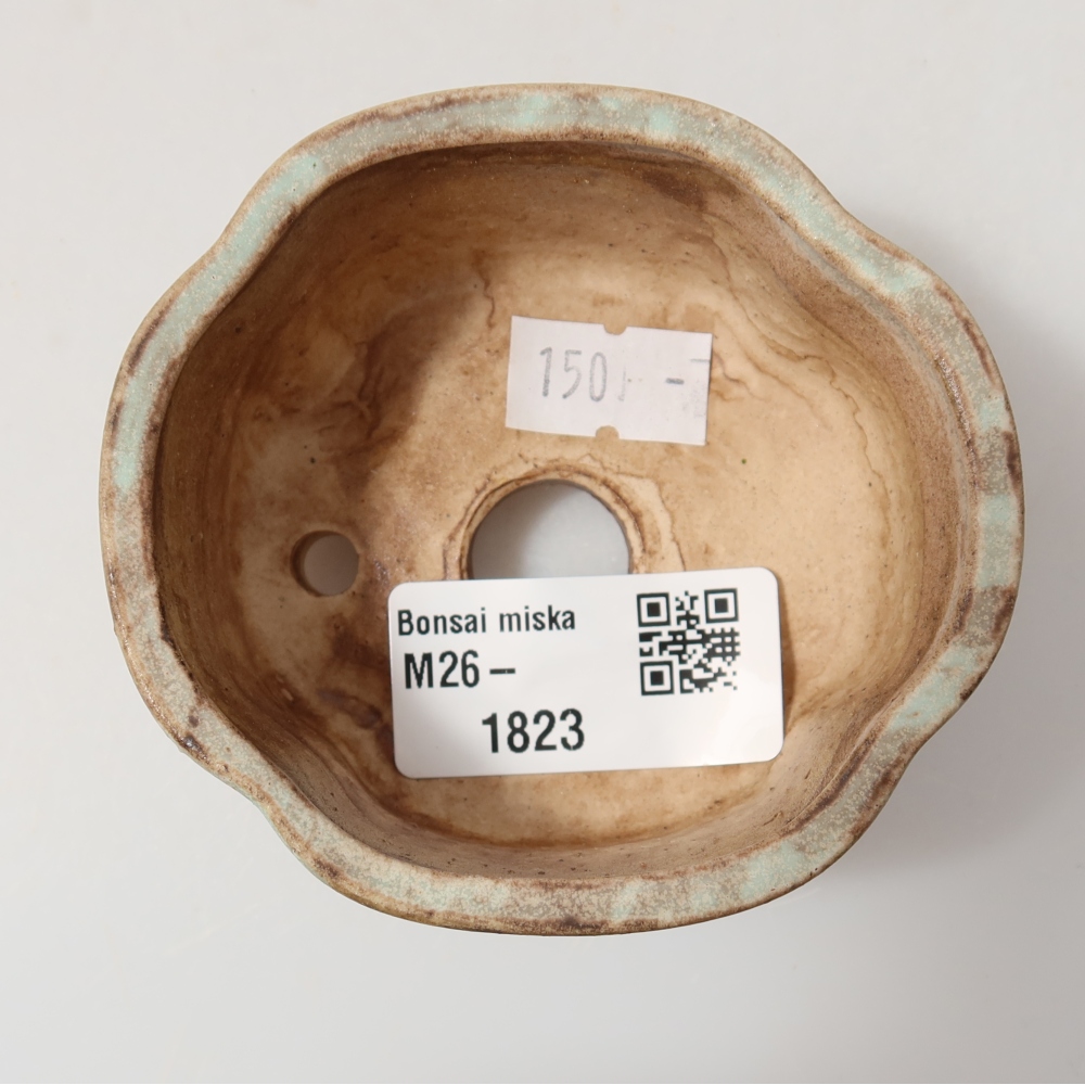 Keramická bonsai miska 8 x 7,5 x 3,5 cm, barva zelená