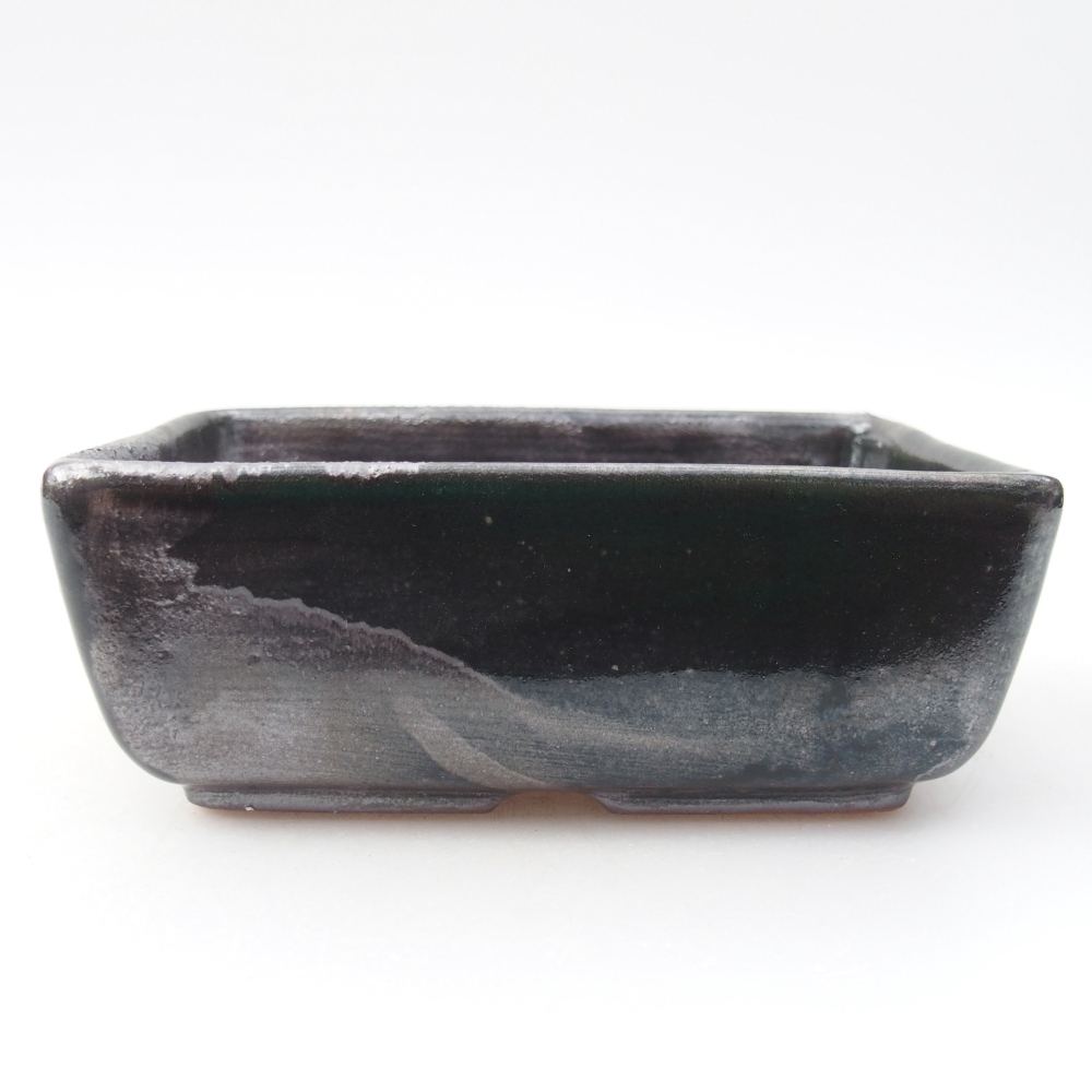 Keramická bonsai miska 12 x 8,5 x 4,5 cm, barva kovovozelená