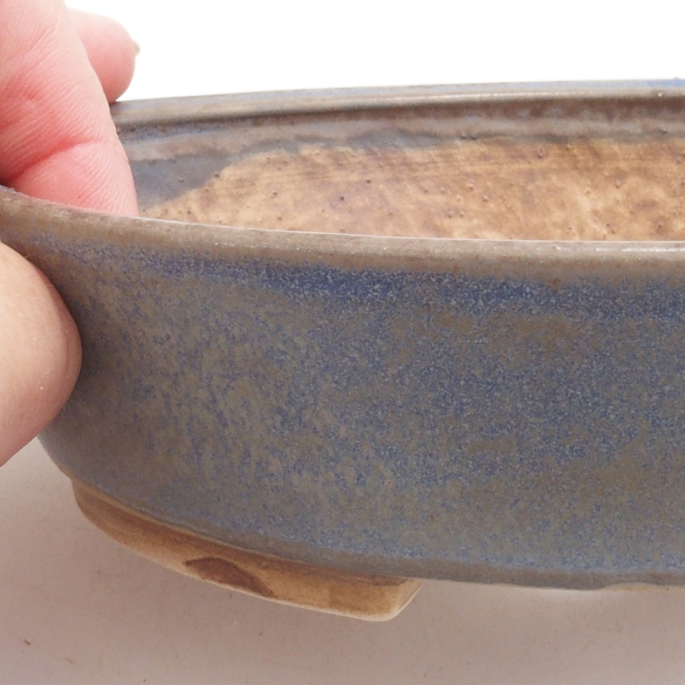 Keramická bonsai miska 15 x 13,5 x 3,5 cm, barva modrá
