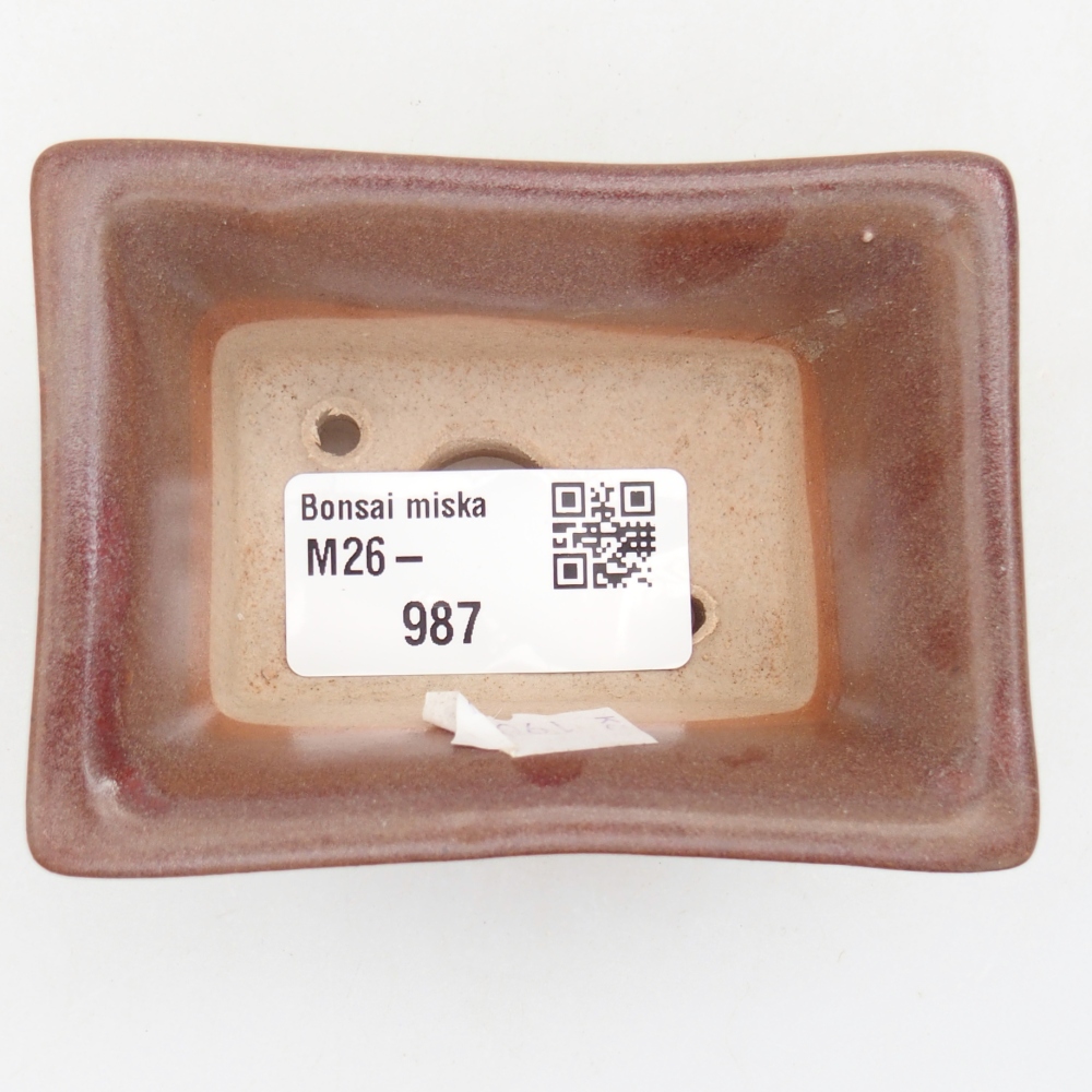Keramická bonsai miska 8 x 6 x 4 cm, barva vínová