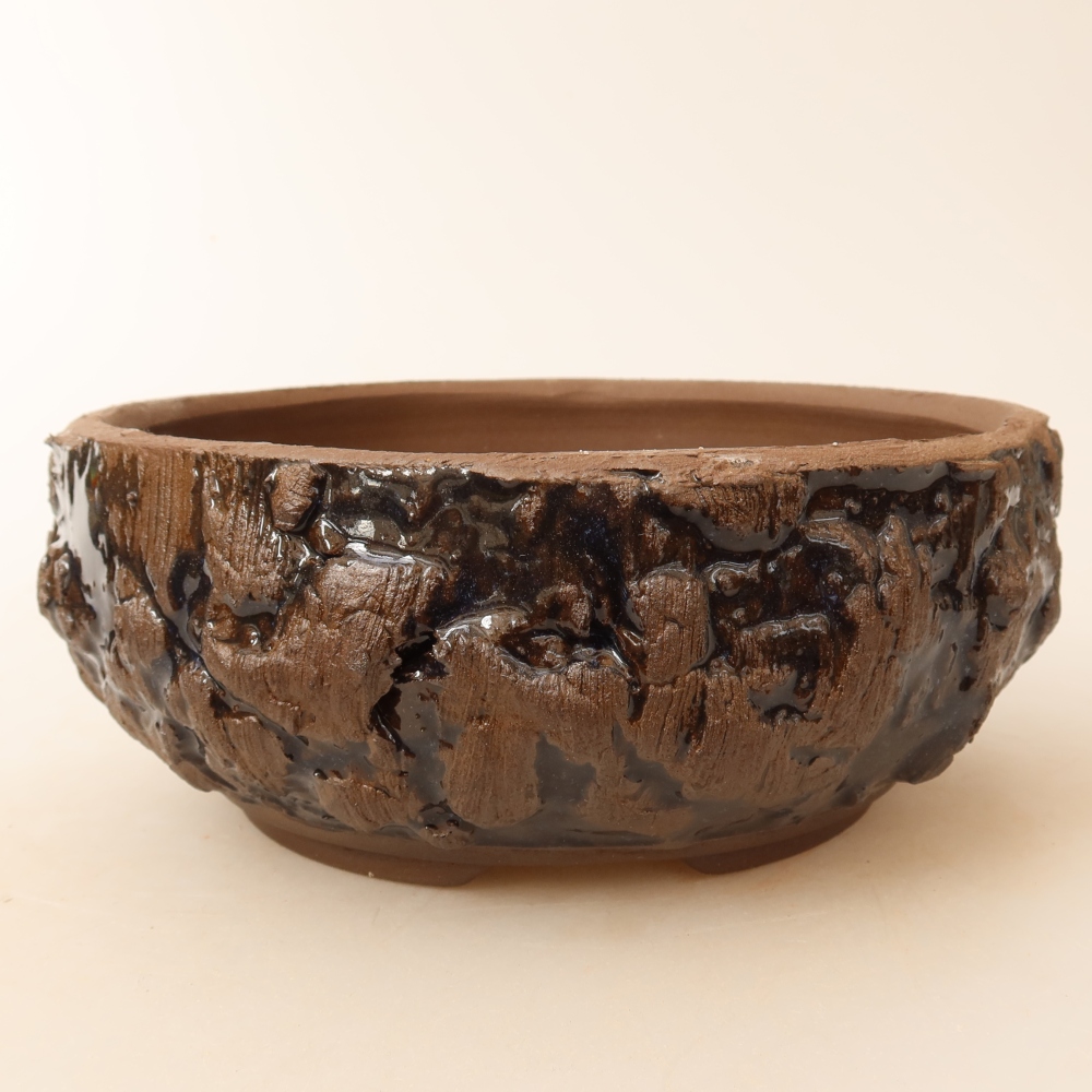 Keramická bonsai miska 16 x 16 x 6,5 cm, barva hnědá