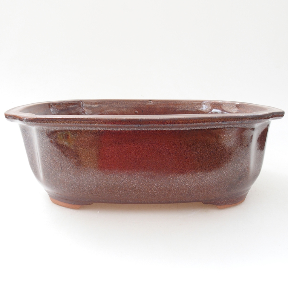Keramická bonsai miska 22,5 x 17,5 x 7 cm, barva hnědá