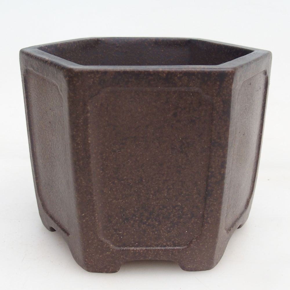Keramická bonsai miska 11 x 10 x 8,5 cm, barva hnědookrová