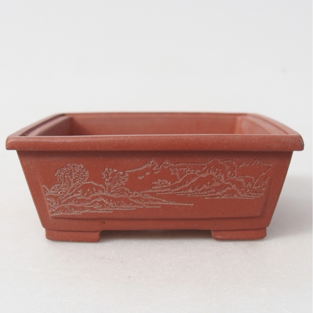 Mini bonsai miska 7,5 x 6,5 x 3 cm, barva cihlová 
