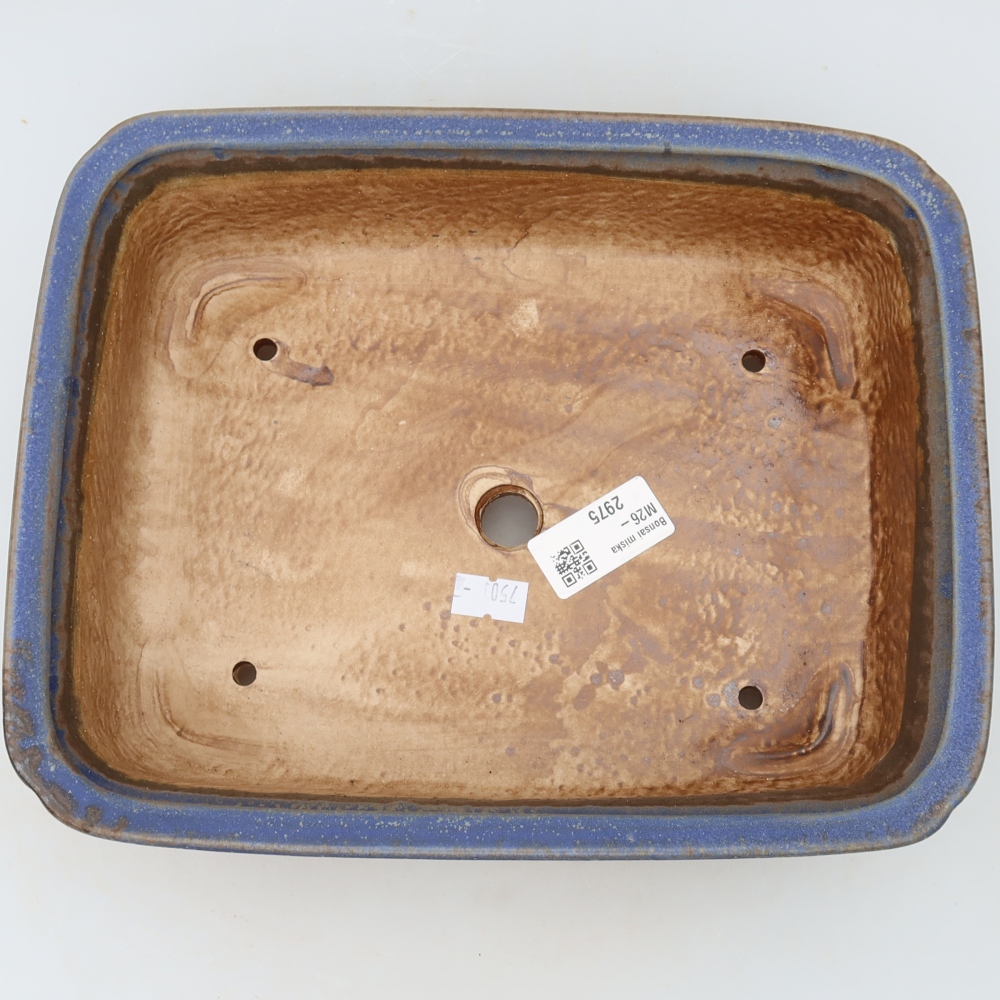 Keramická bonsai miska 25 x 20,5 x 7,5 cm, barva modrá