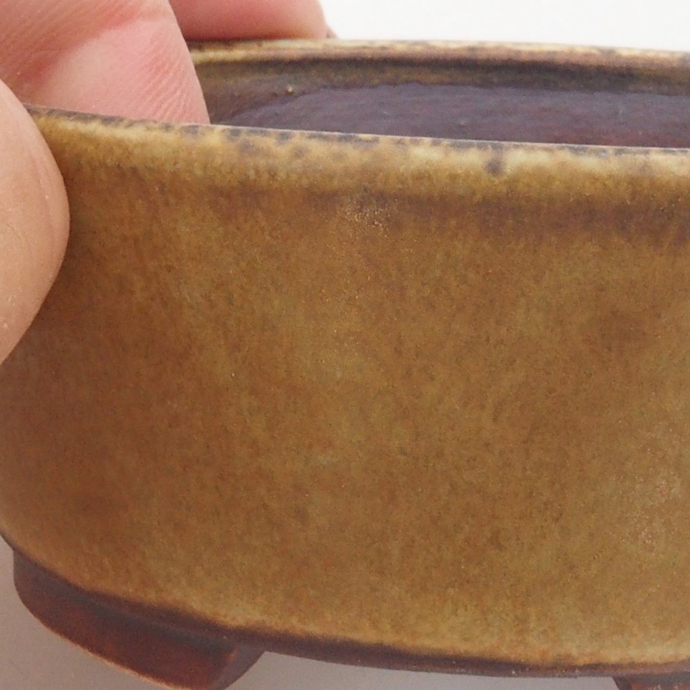 Keramická bonsai miska 10,5 x 9 x 4 cm, barva hnědá