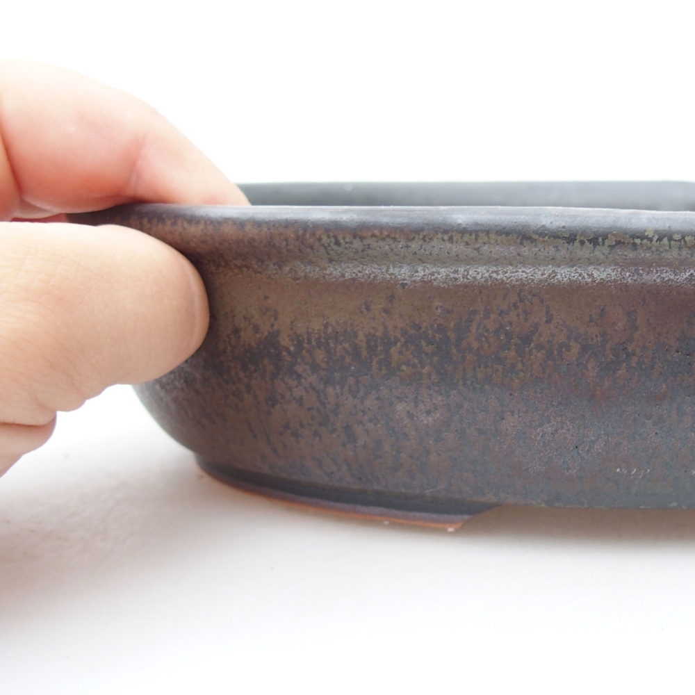 Keramická bonsai miska 22 x 17 x 5 cm, barva hnědá