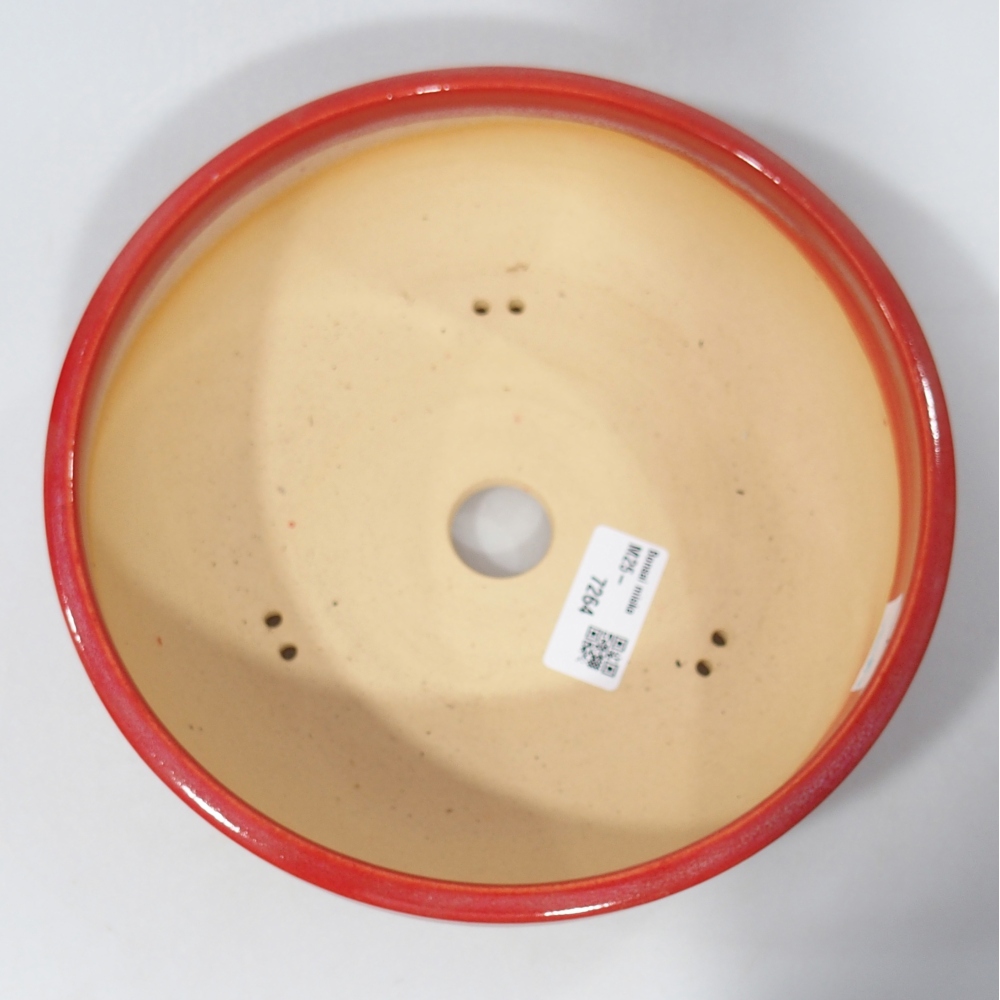 Keramická bonsai miska 20,5 x 20,5 x 6 cm, barva červená