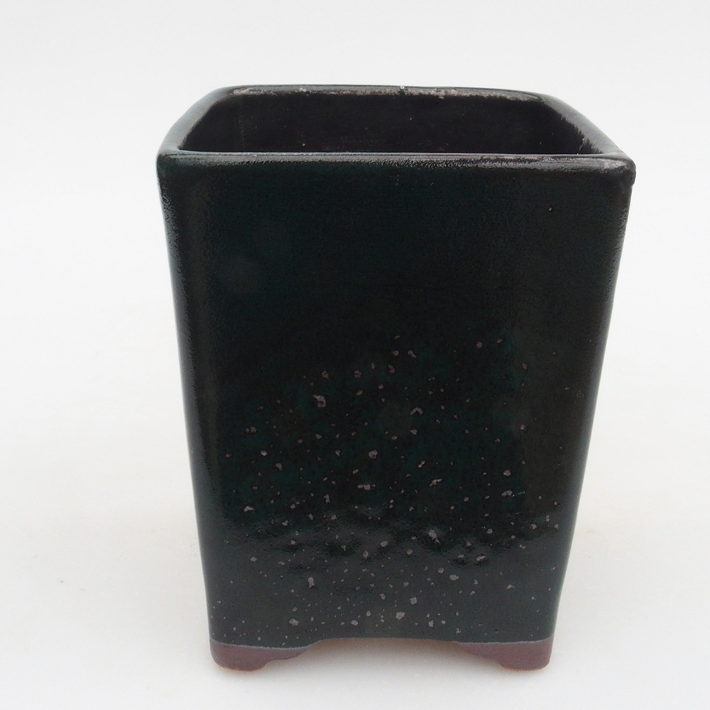 Keramická bonsai miska 9 x 9 x 11 cm, barva zelená