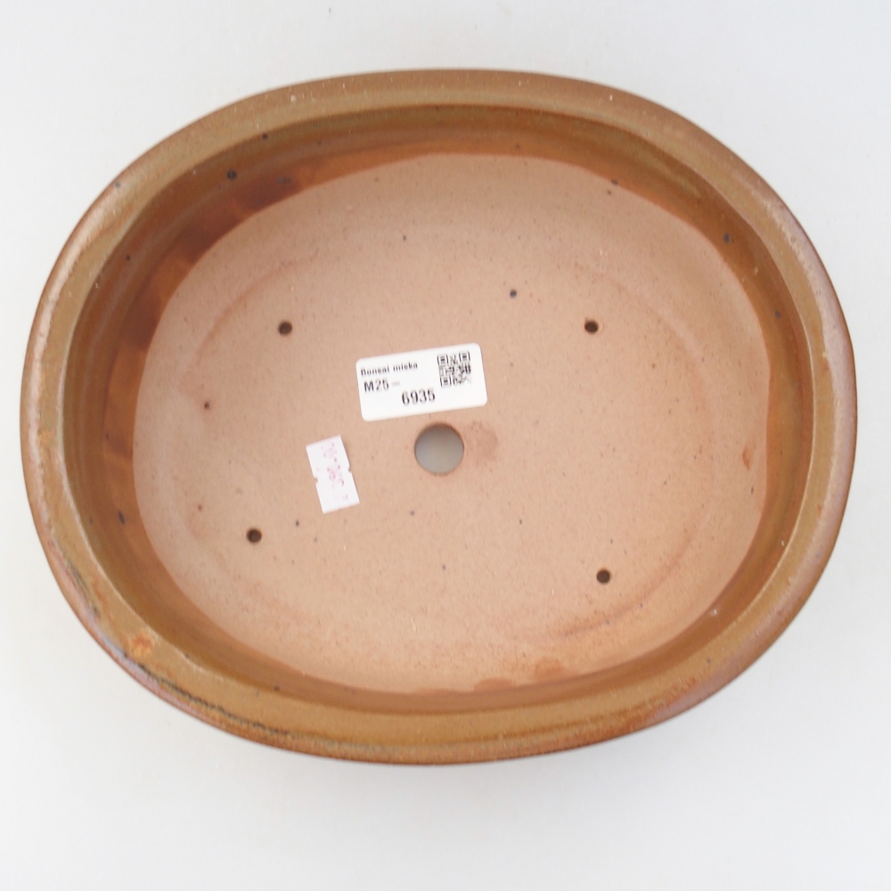 Keramická bonsai miska 23 x 19,5 x 8 cm, barva hnědá