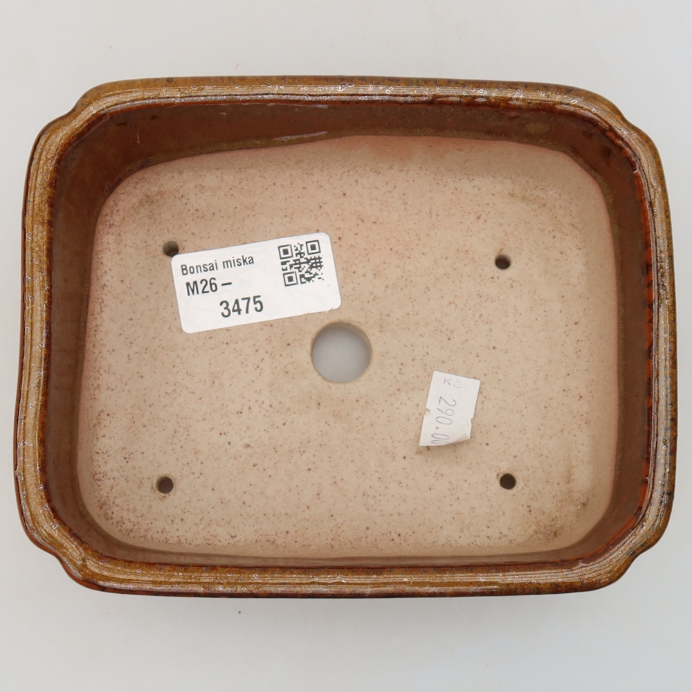 Keramická bonsai miska 15 x 12,5 x 4,5 cm, barva hnědá