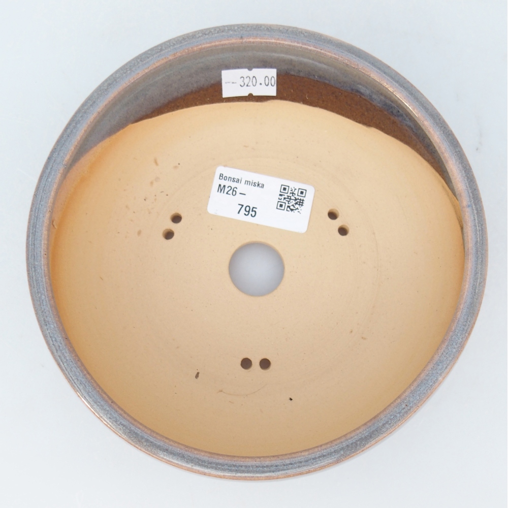 Keramická bonsai miska 15,5 x 15,5 x 5,5 cm, barva šedá