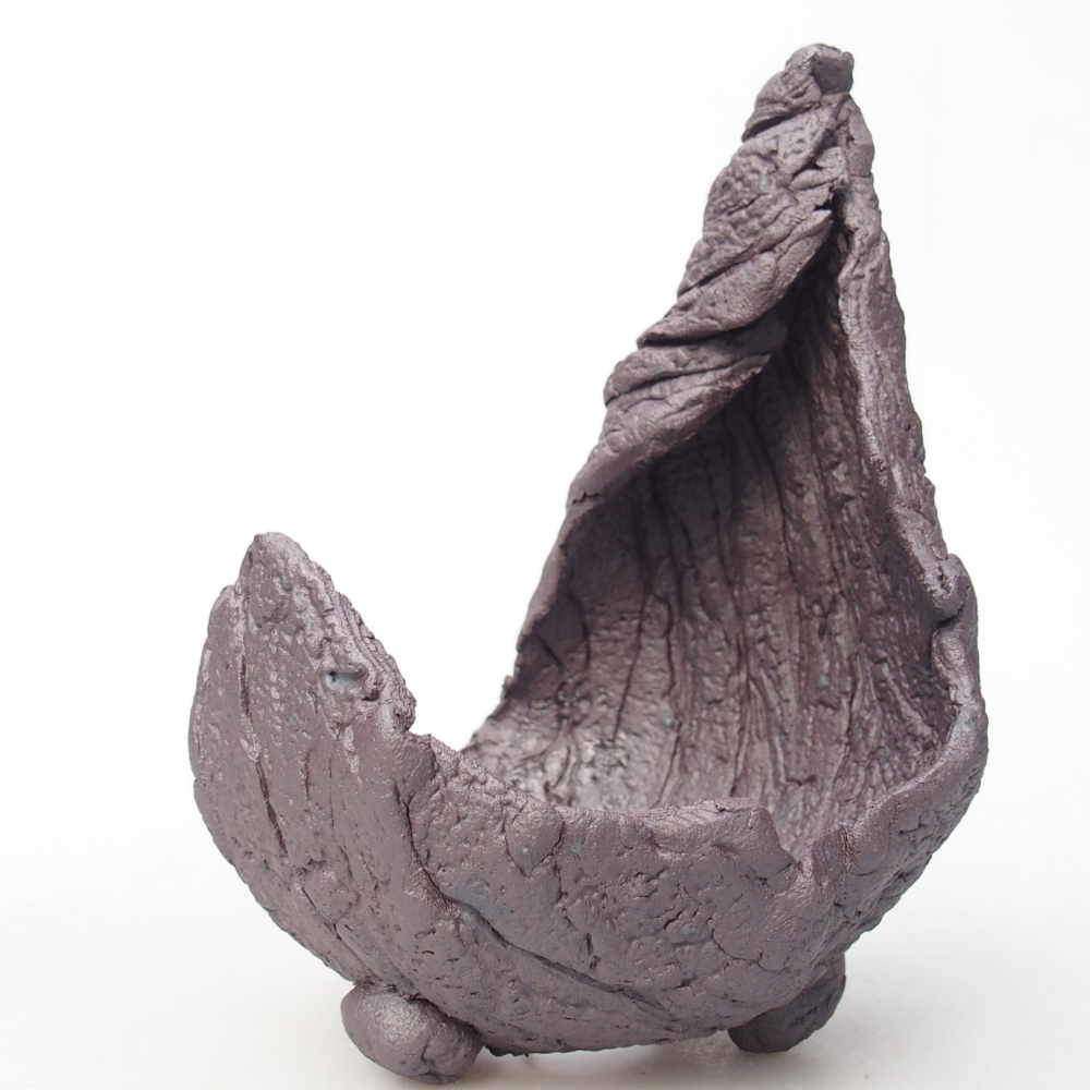 Keramická Skořápka 8 x 8 x 12 cm , barva kovová