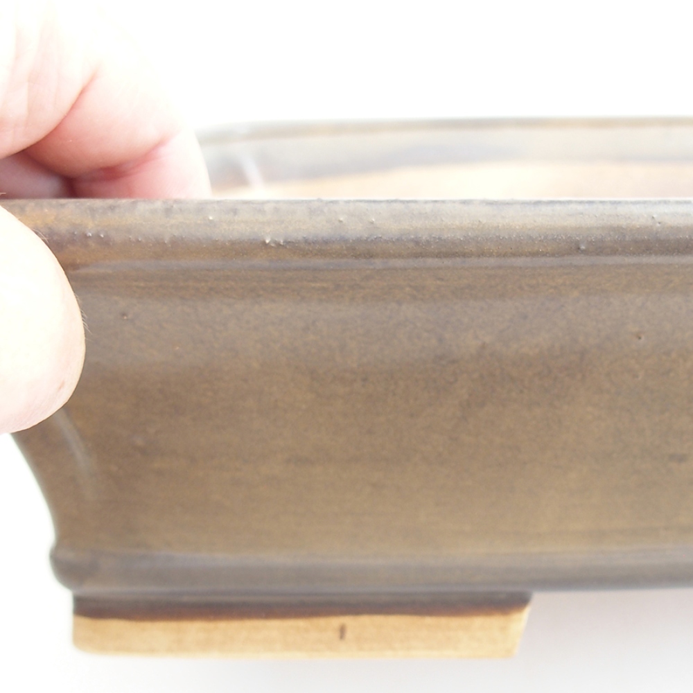 Keramická bonsai miska 29,5 x 25 x 7,5 cm, barva hnědá