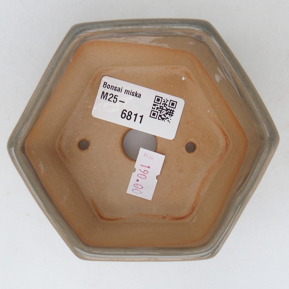 Keramická bonsai miska 10,5 x 9,5  x 5 cm, barva šedá