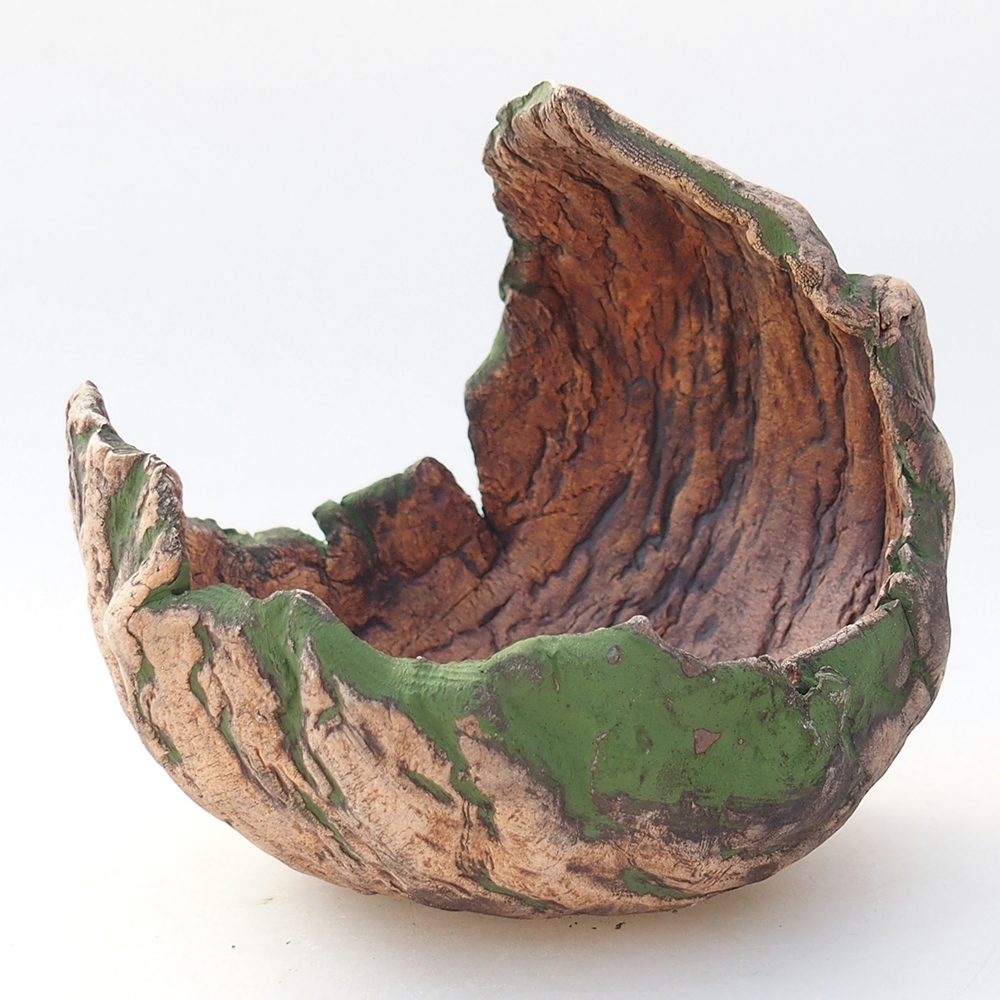 Keramická Skořápka 11 x 10 x 10 cm , barva zelená