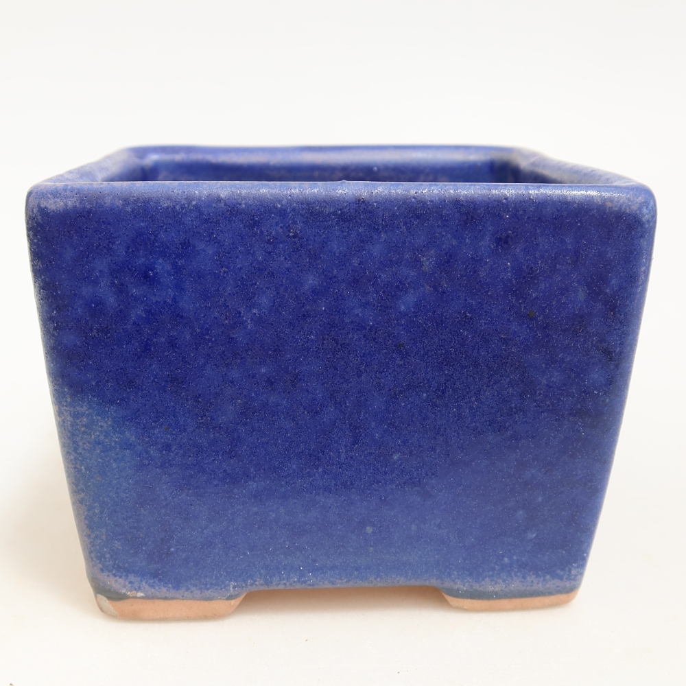 Keramická bonsai miska 11 x 11 x 8,5 cm, barva modrá
