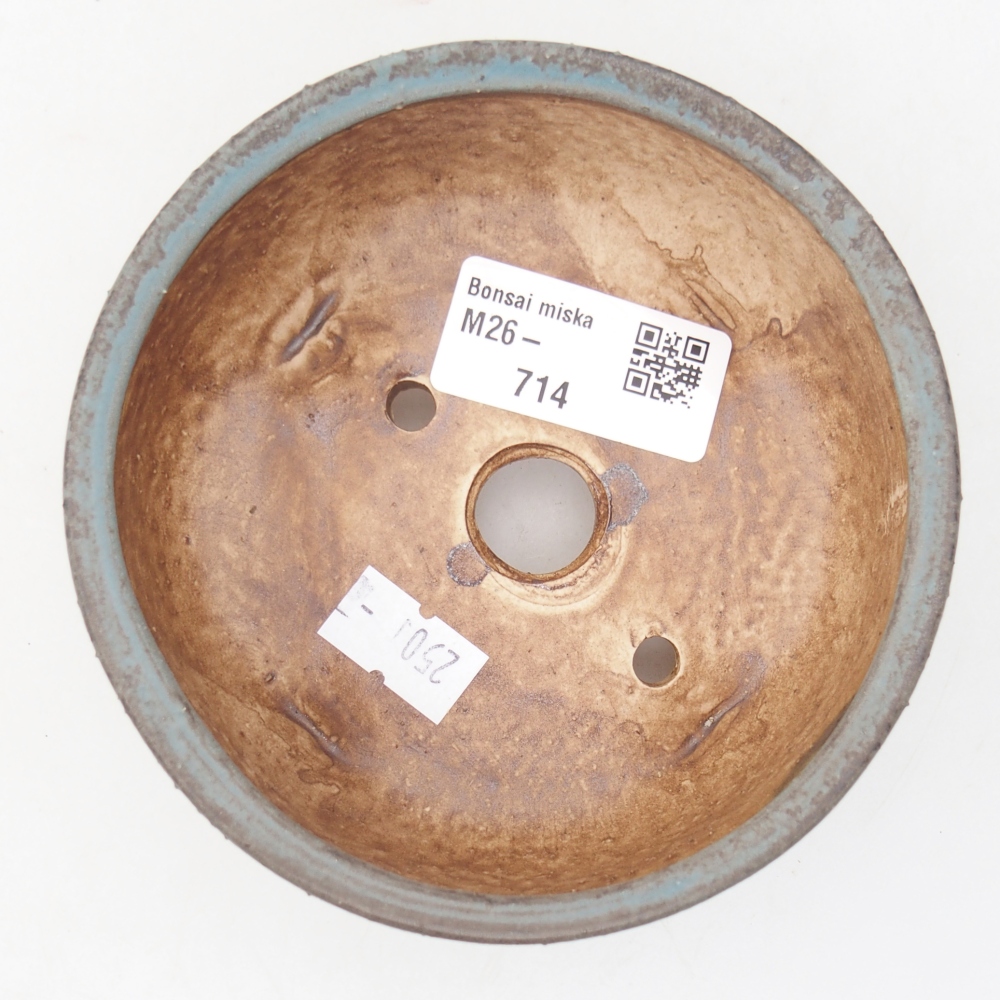 Keramická bonsai miska 11 x 11 x 4,5 cm, barva modrá