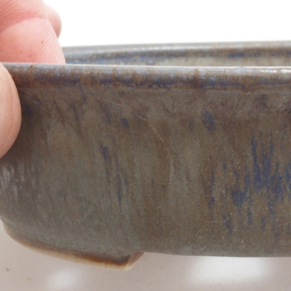 Keramická bonsai miska 12 x 11,5 x 3 cm, barva modrá