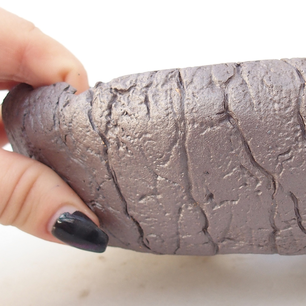 Keramická bonsai miska 16 x 16 x 5 cm, barva kovová