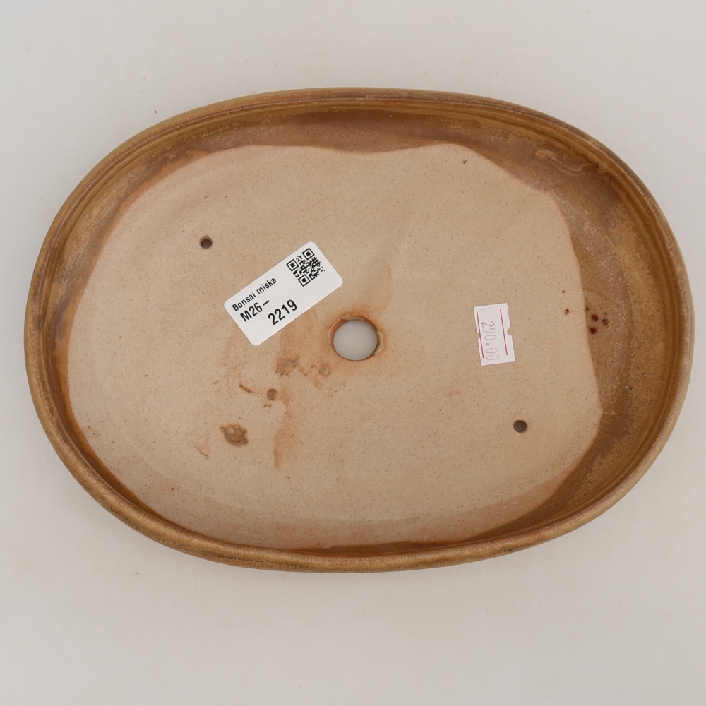 Keramická bonsai miska 22,5 x 16,5 x 3 cm, barva béžová