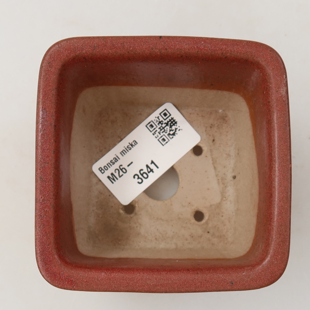 Keramická bonsai miska 8,5 x 8,5 x 5,5 cm, barva růžová