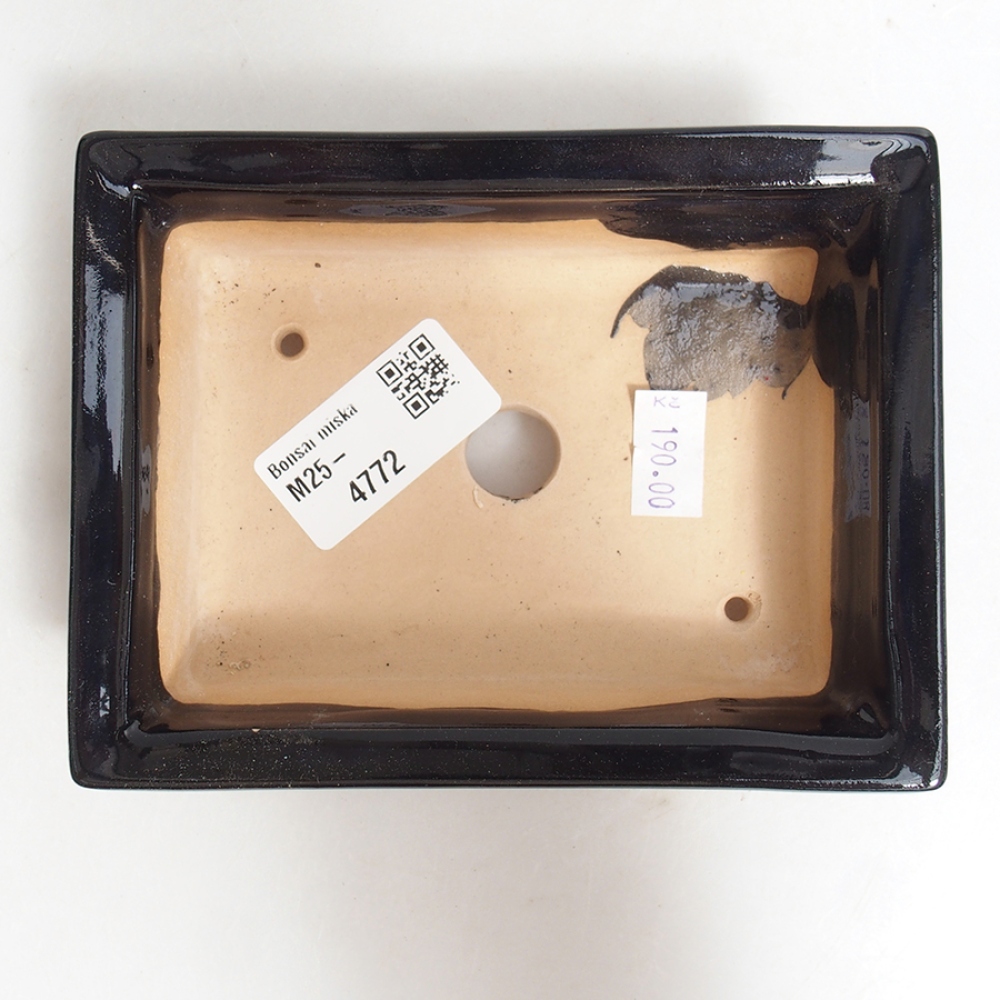 Keramická bonsai miska 13 x 10 x 4 cm, barva černá