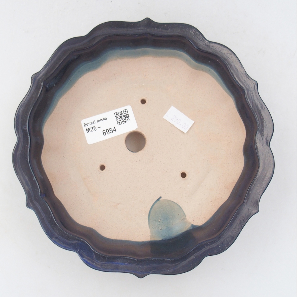Keramická bonsai miska 19 x 19 x 5 cm, barva modrá