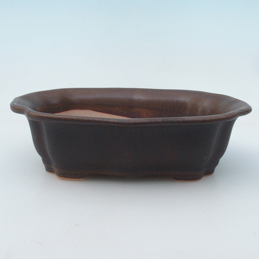 Bonsai miska + podmiska H51 - 18x14x5 cm - hnědá