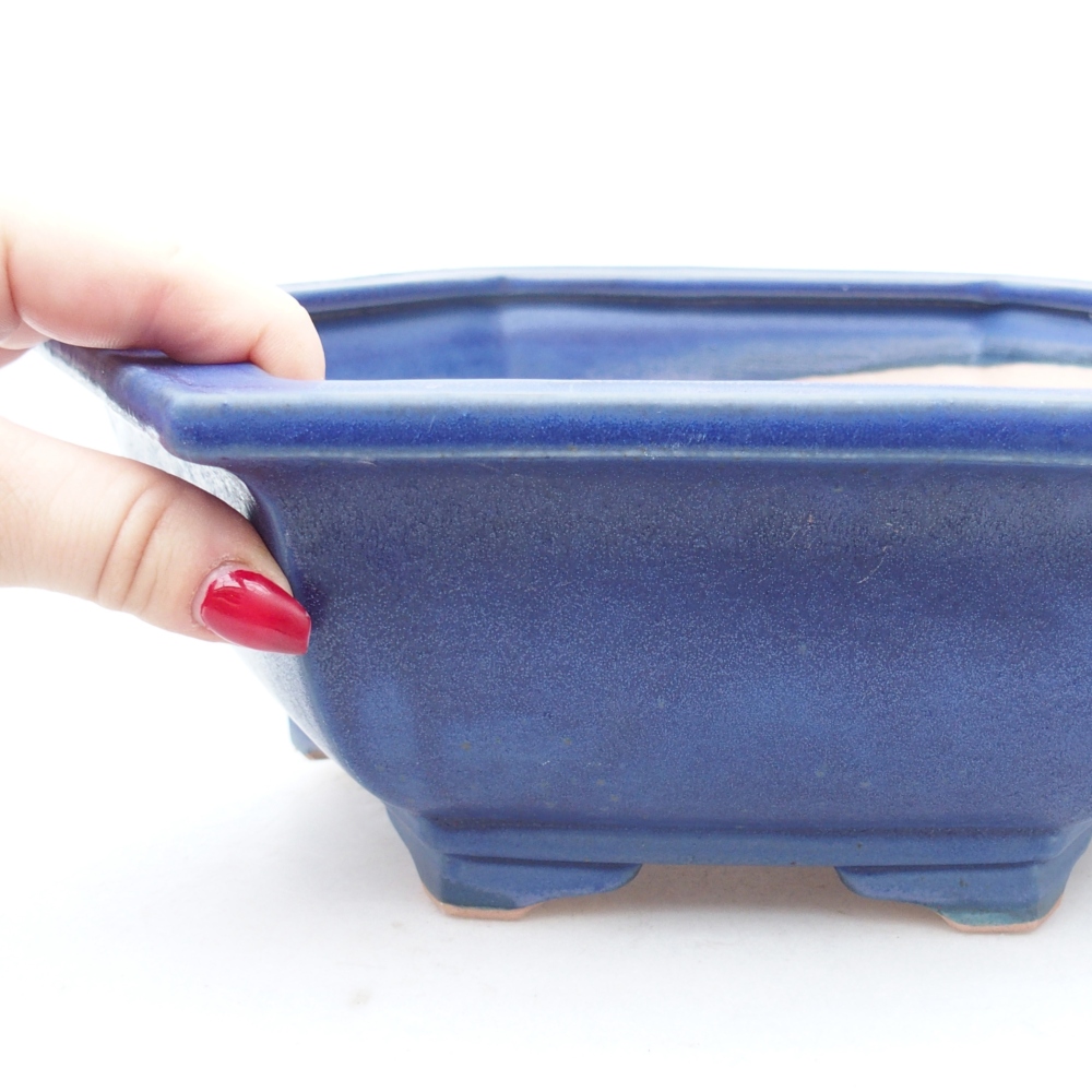 Keramická bonsai miska 28 x 24,5 x 9 cm, barva modrá