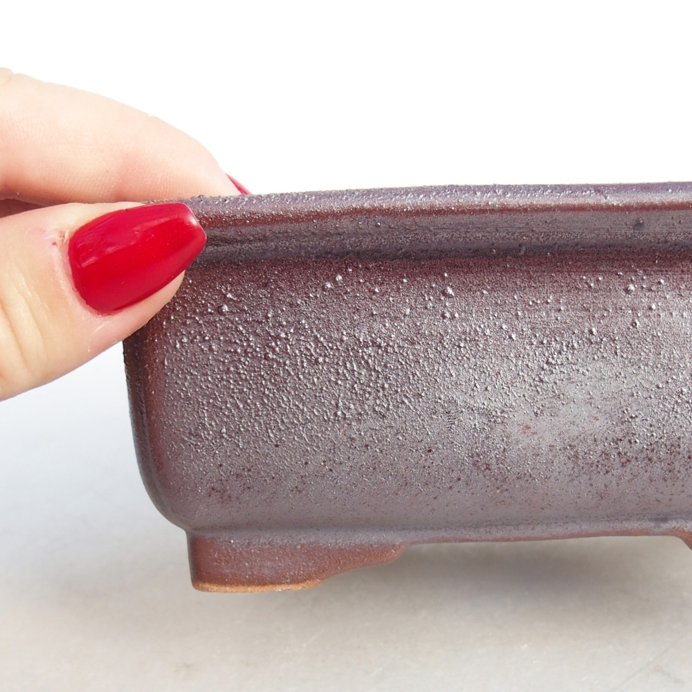 Keramická bonsai miska 12 x 9,5 x 5 cm, barva kovová