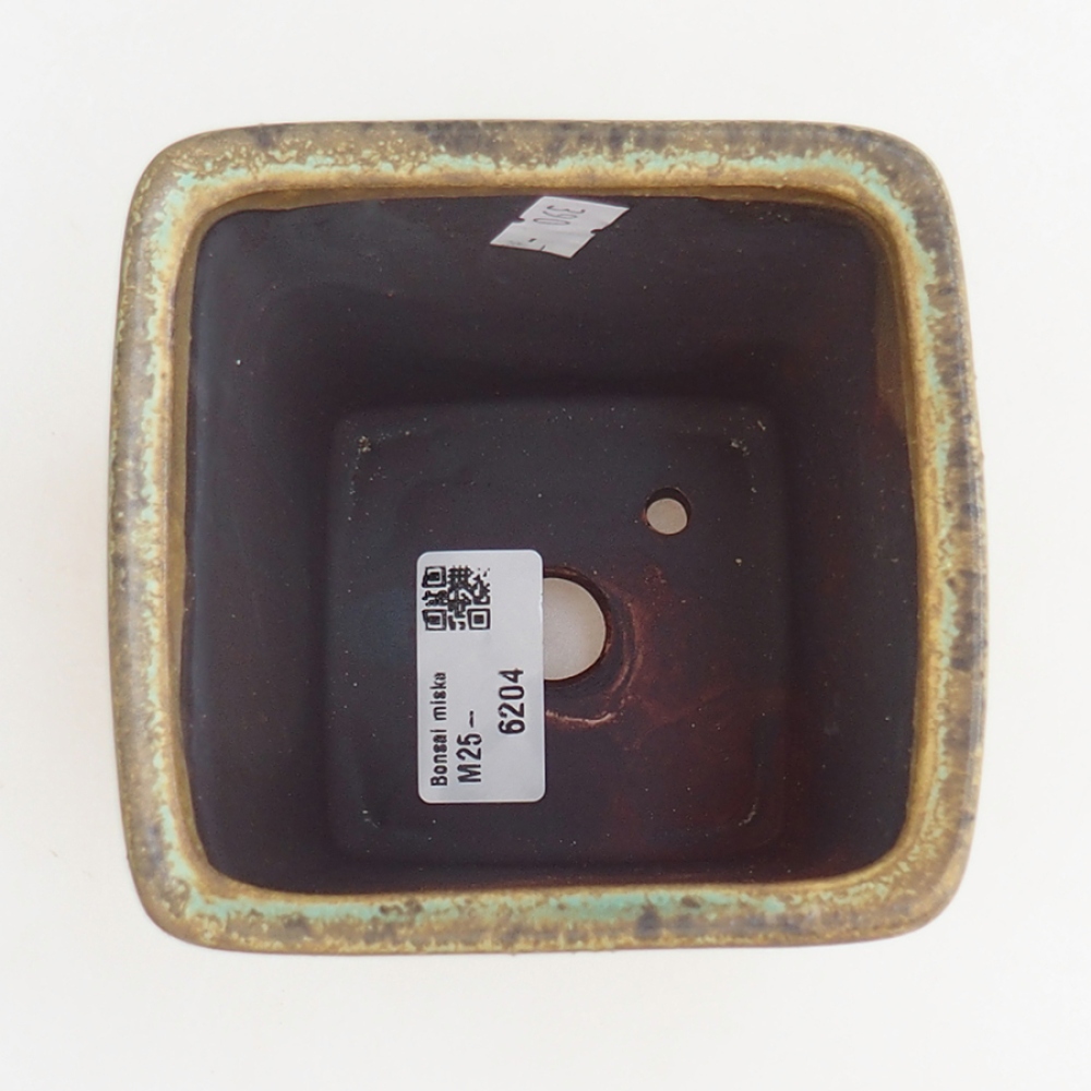 Keramická bonsai miska 10 x 10 x 12 cm, barva hnědá