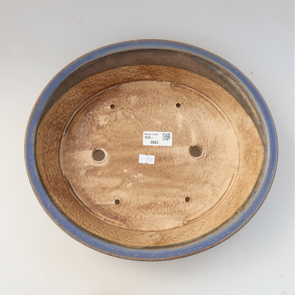 Keramická bonsai miska 31 x 28,5 x 7 cm, barva modrá