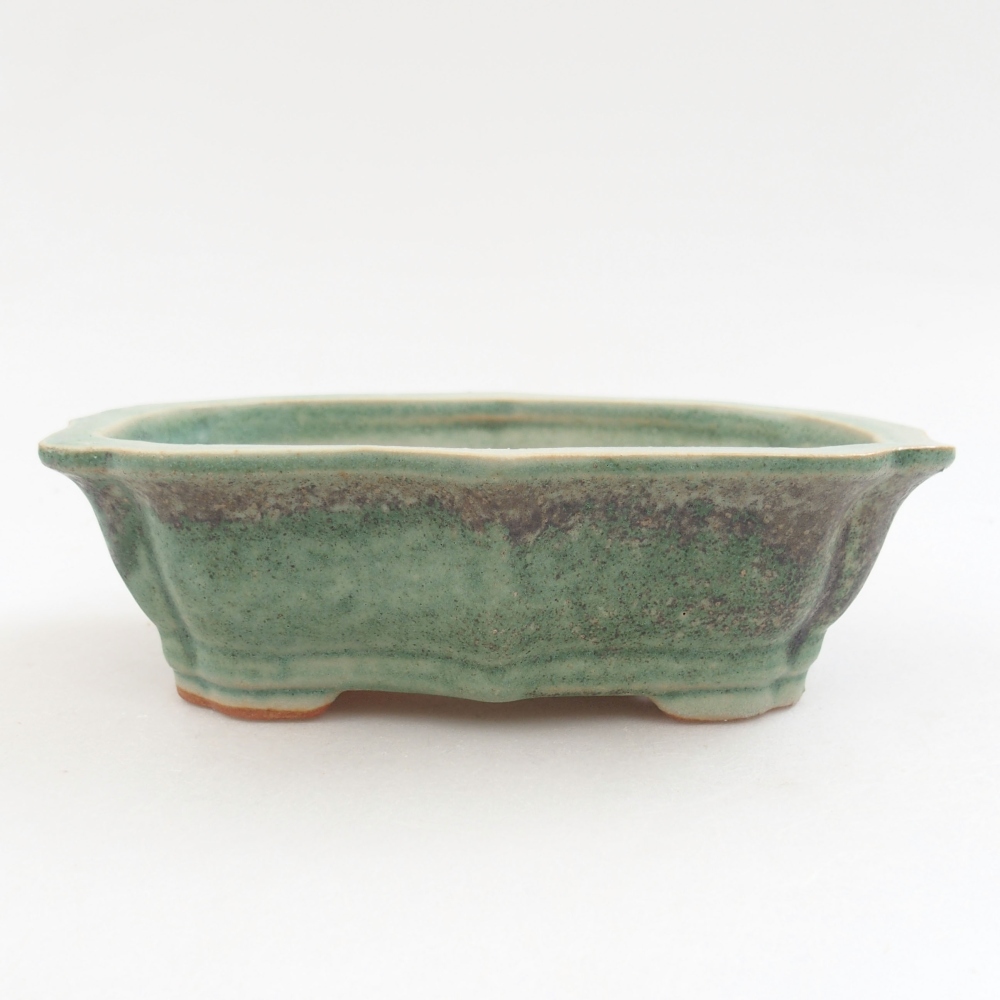 Keramická bonsai miska 15,5 x 11 x 4,5 cm, barva zelená