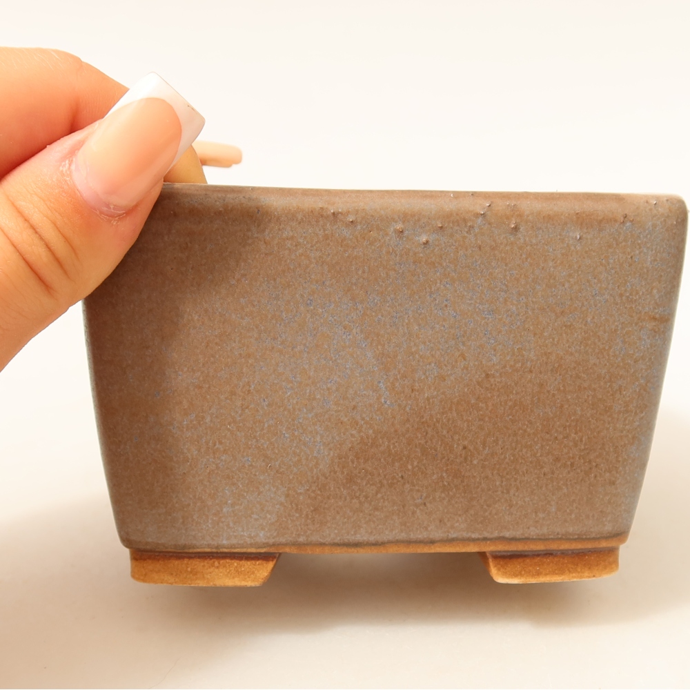 Keramická bonsai miska 10,5 x 10,5 x 7 cm, barva modrá