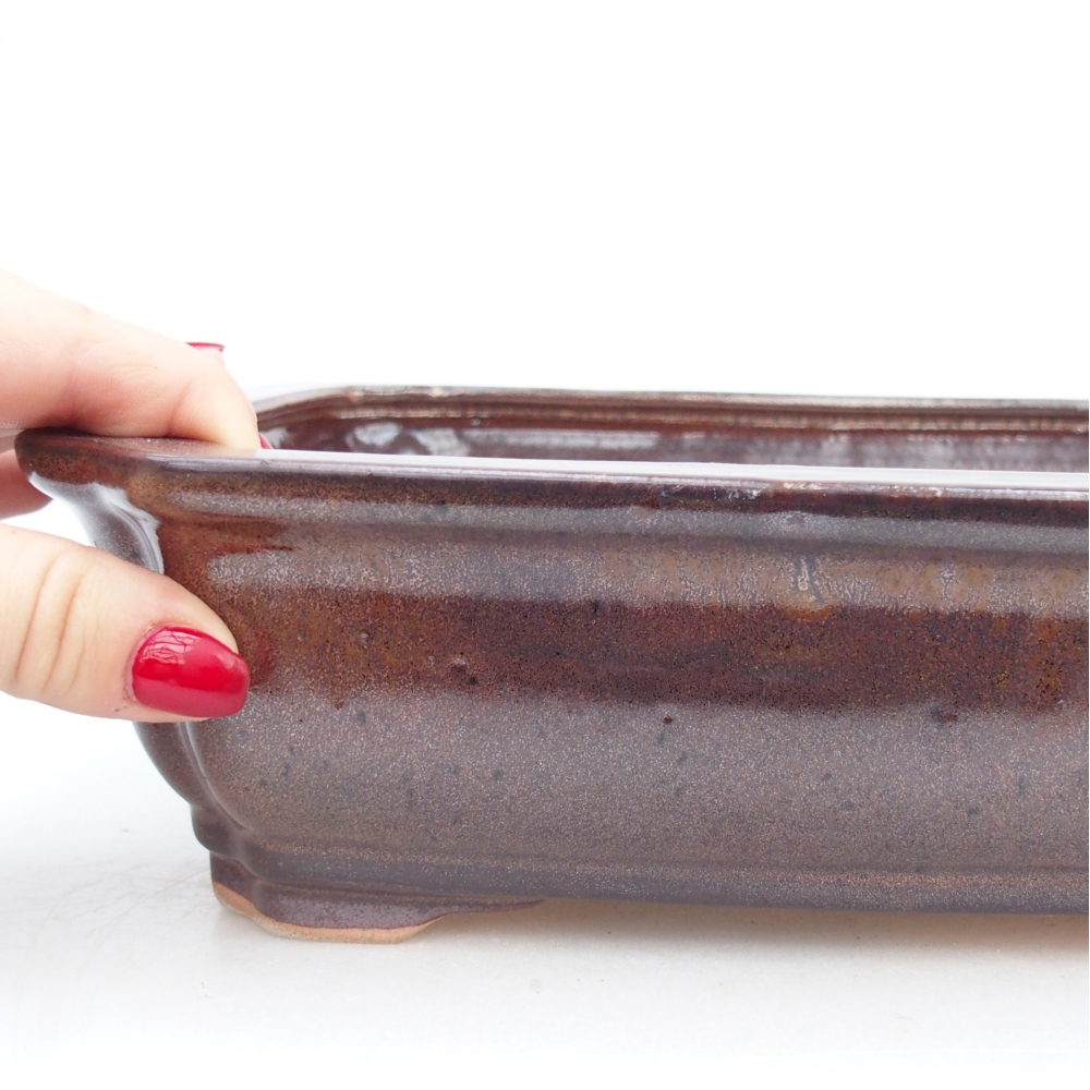 Keramická bonsai miska 27,5 x 22 x 7 cm, barva hnědá