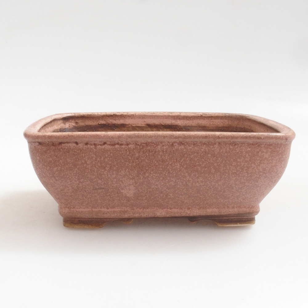 Keramická bonsai miska 14 x 12 x 5 cm, barva růžová