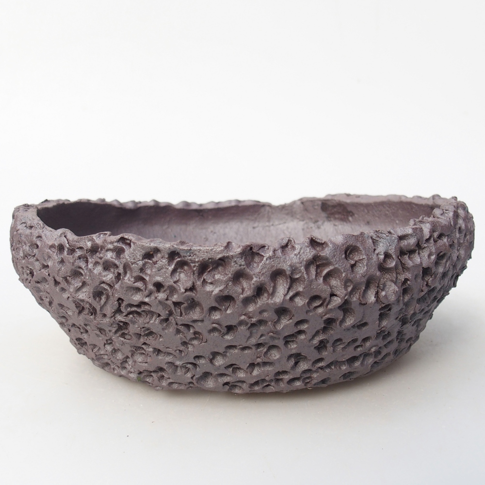 Keramická bonsai miska 17 x 16,5 x 6 cm, barva kovová