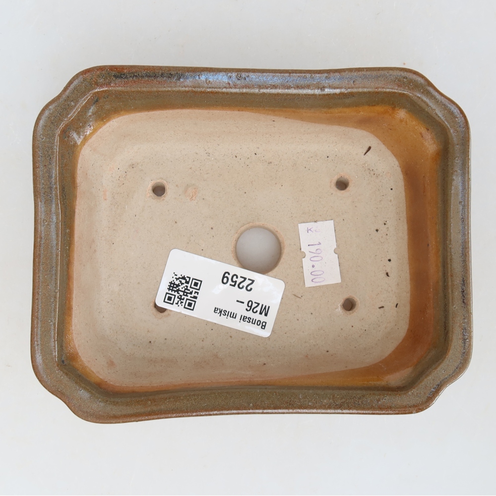 Keramická bonsai miska 13 x 10,5 x 4,5 cm, barva hnědá